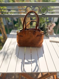 Coach Soft Empire Carryall Bag 21 in Brass/Warm Brown suede