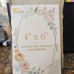 Acrylic sign holder 12/ 20 table numbers, and reserved, flowers pattern
