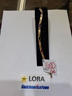 Gold-Tone Multi-Stone Link Bracelet