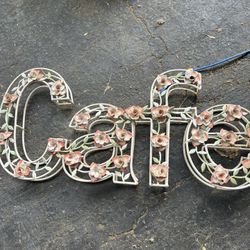Metal Cafe Sign Can Be Colored To Match Your Home 