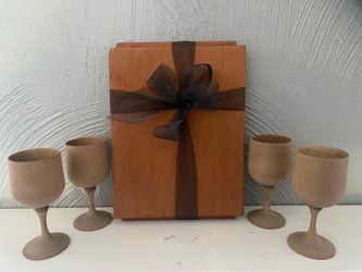 Goblet (wine glasses) & Charcuterie Board hand made from wood from New Zealand