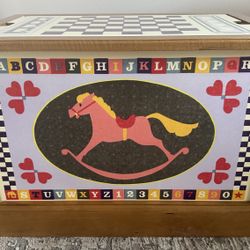 Vintage Fisher-Price Wooden Toy Box- Rare & Collectible