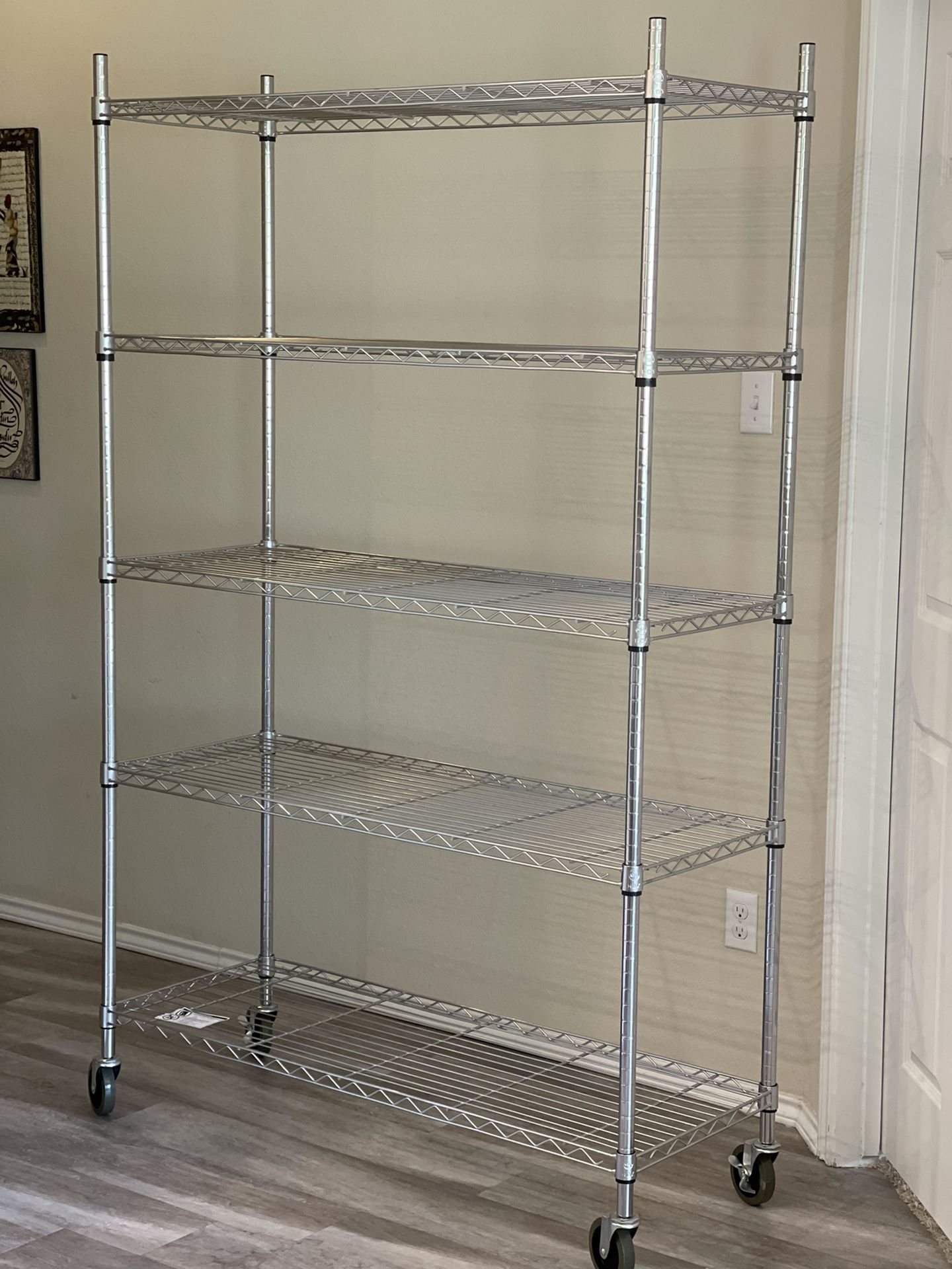 48in 5-shelf storage with casters