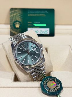 Rolex Datejust 41 126334 Mint Green Dial Jubilee Bracelet Fluted Bezel