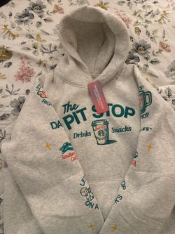 DANDY x STARBUCKS Pit Stop Oversized Hoodie Heather Grey Medium NWT