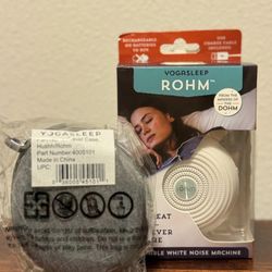 Yogasleep Rohm Portable White Noise Machine + Travel Case Grey/White 2 Piece Set
