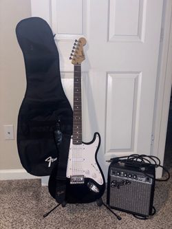 Electric guitar and amp