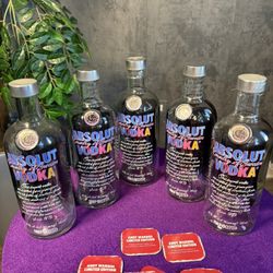 🎨 RARE Andy Warhol Absolut Vodka Limited Edition Bottles - Set of 5