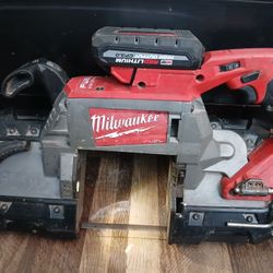 Milwaukee Bandsaw With Battery Like Brand New 