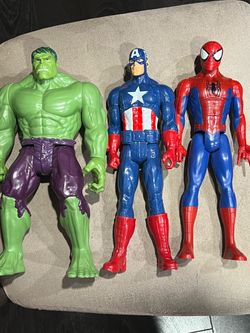 Marvel Hulk, Captain America, and Spider-Man titan 12” Action Figures