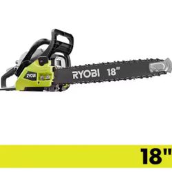 RYOBI 18 in. 38cc 2-Cycle Gas Chainsaw with Heavy-Duty Case @Ry-192