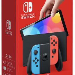 Nintendo Switch OLED Neon Red and Blue