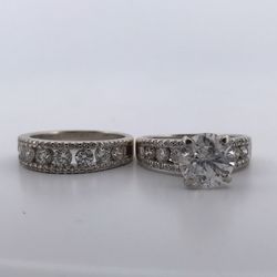 18k White gold 3.80ct diamond ring set size 6.5