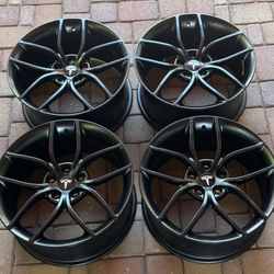 18” Wheels For Tesla Model 3 And Model Y Flow Formed Matte Black Set Of four Rims 