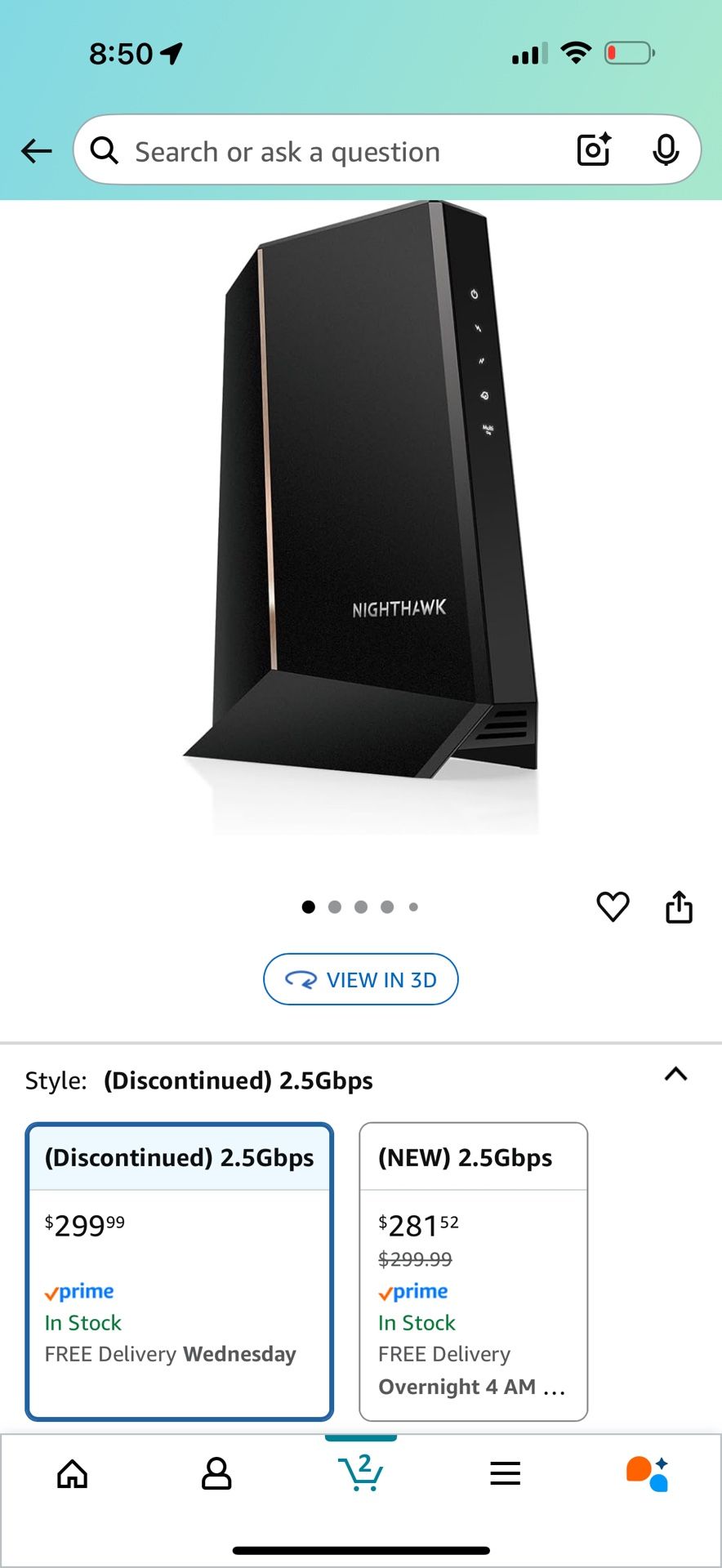 Netgear Nighthawk CM2000, Docsis3.1 2.5gb Speed