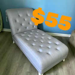 Light Blue Gray Chaise Lounge Chair