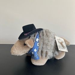 Yippie Yi Yay Texas Armadillo Stuffed Animal Plush Cowboy Hat Blue Bandana 12in
