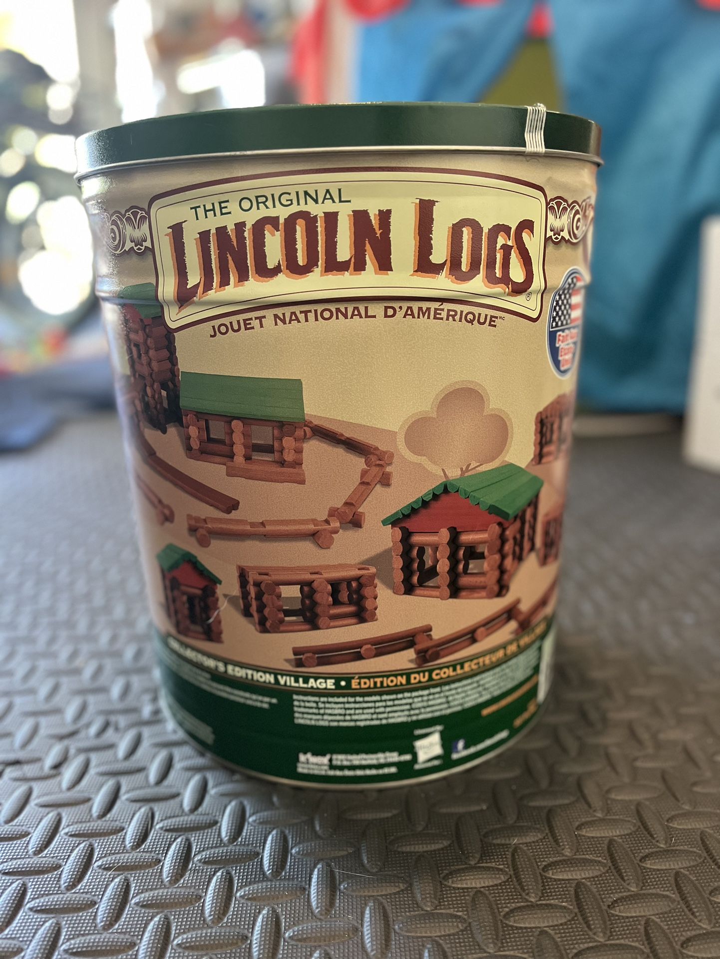 327 PC LINCOLN LOGS Collector's Edition Village Set - 327 Real Wood Pieces, Ages 3+, Retro Building Toy for Boys/Girls, Creative Construction Game