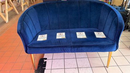 Velvet Channel Tufted Curved Back Sofa”