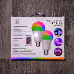 NEW multi-color LED bulb remote included 200 lumens