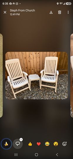 Adirondack chairs and table