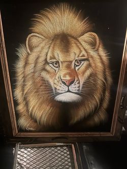 Lion Original Painting by Ortiz