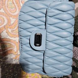 Blue Puff Crossbody/clutch Bag