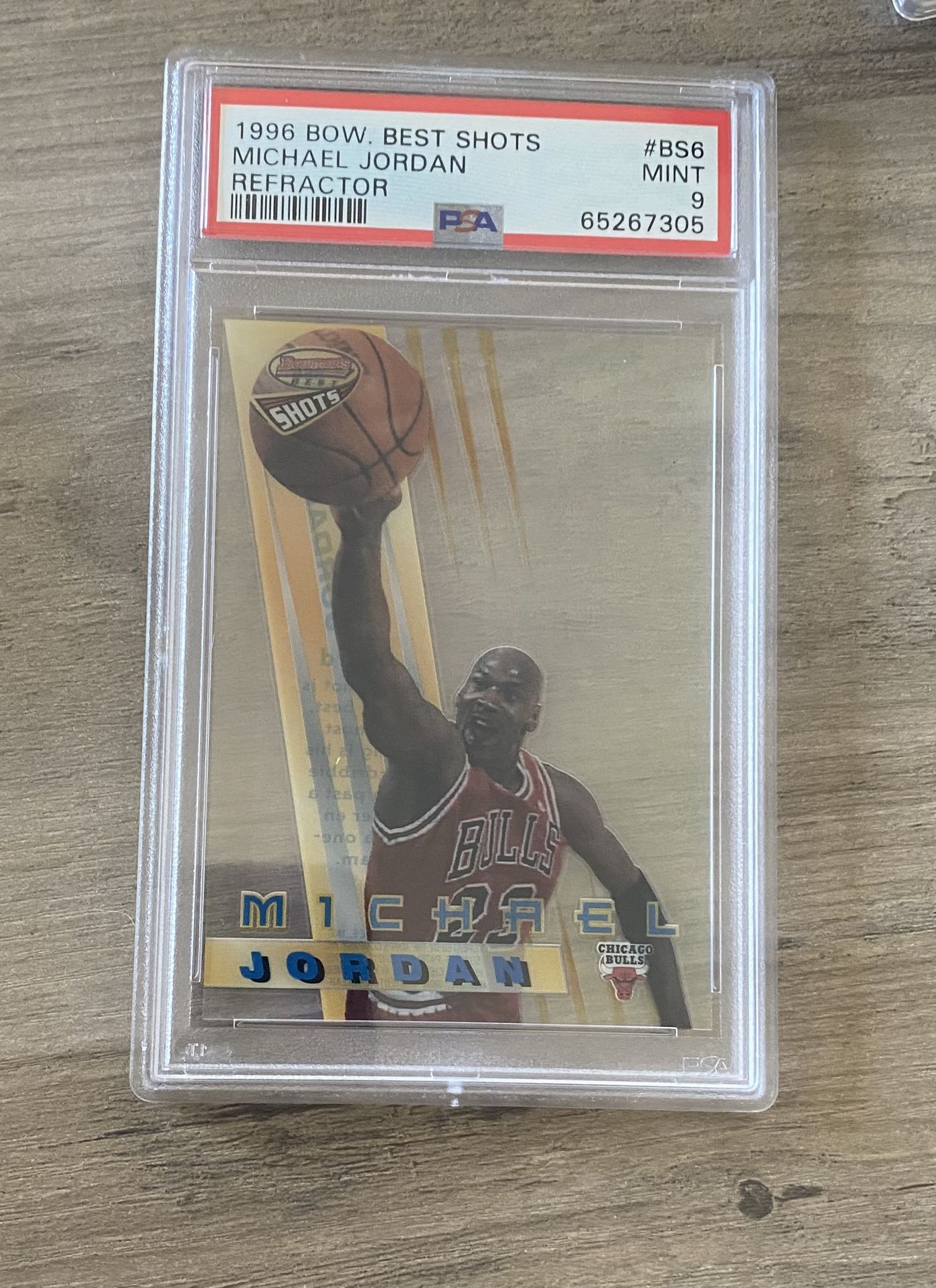 1996 BOWMANS BEST SHOTS MICHAEL JORDAN REFRACTOR PSA 9 