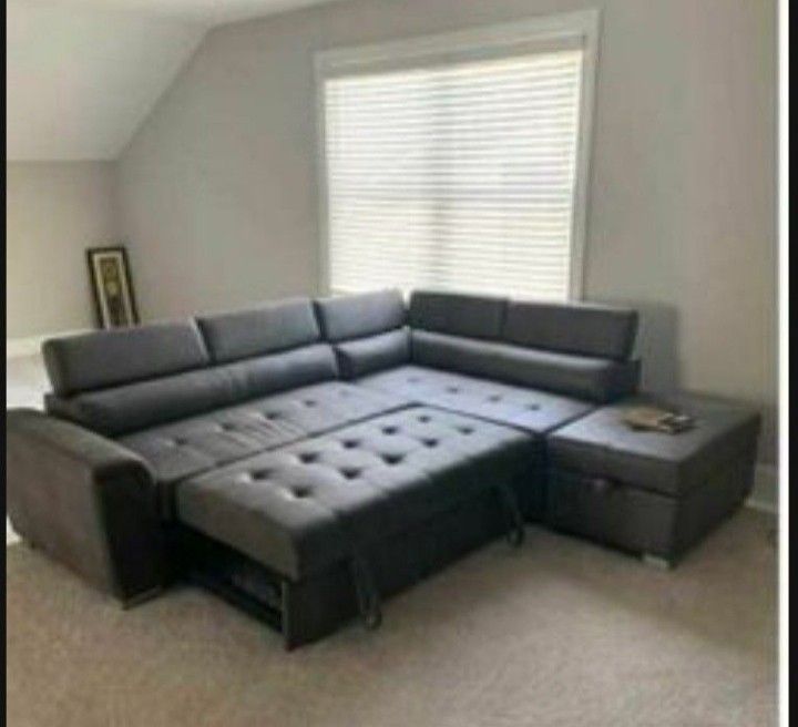 PULL OUT BED SECTIONAL COUCH NEW IN BOX