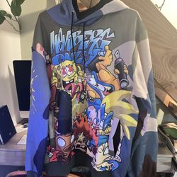 Members Only Nickelodeon SpongeBob Patrick Rugrats Hey Arnold Hoodie Size L