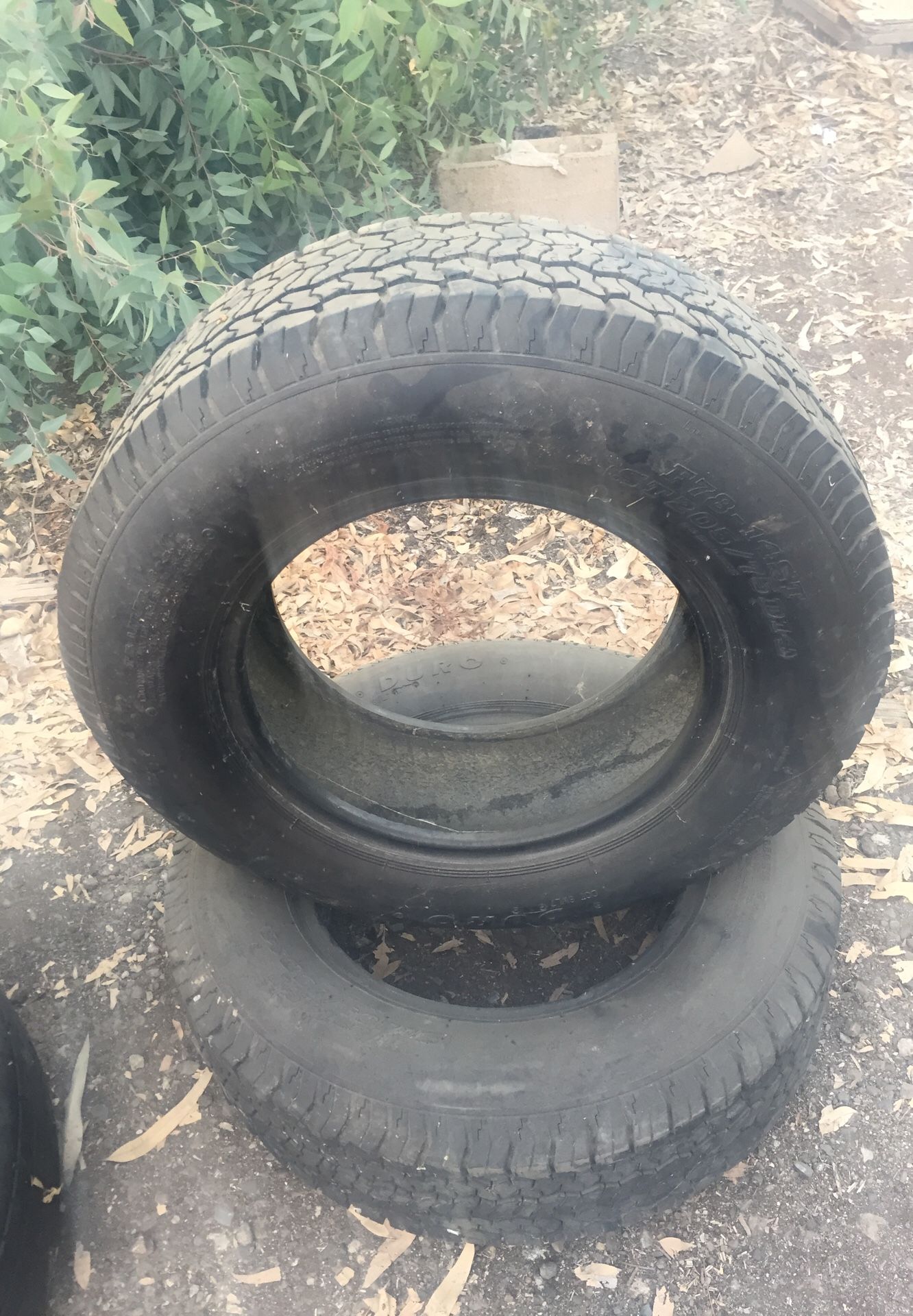 Tires. DURO f78-14ST ST205/75D14 $10 for Both