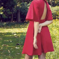 Stunning Red Mini Dress with Statement Cut-out Back-Size L