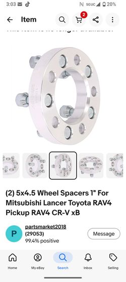 (2) 5x4.5 Wheel Spacers 1" For Mitsubishi Lancer Toyota RAV4 Pickup RAV4 CR-V xB