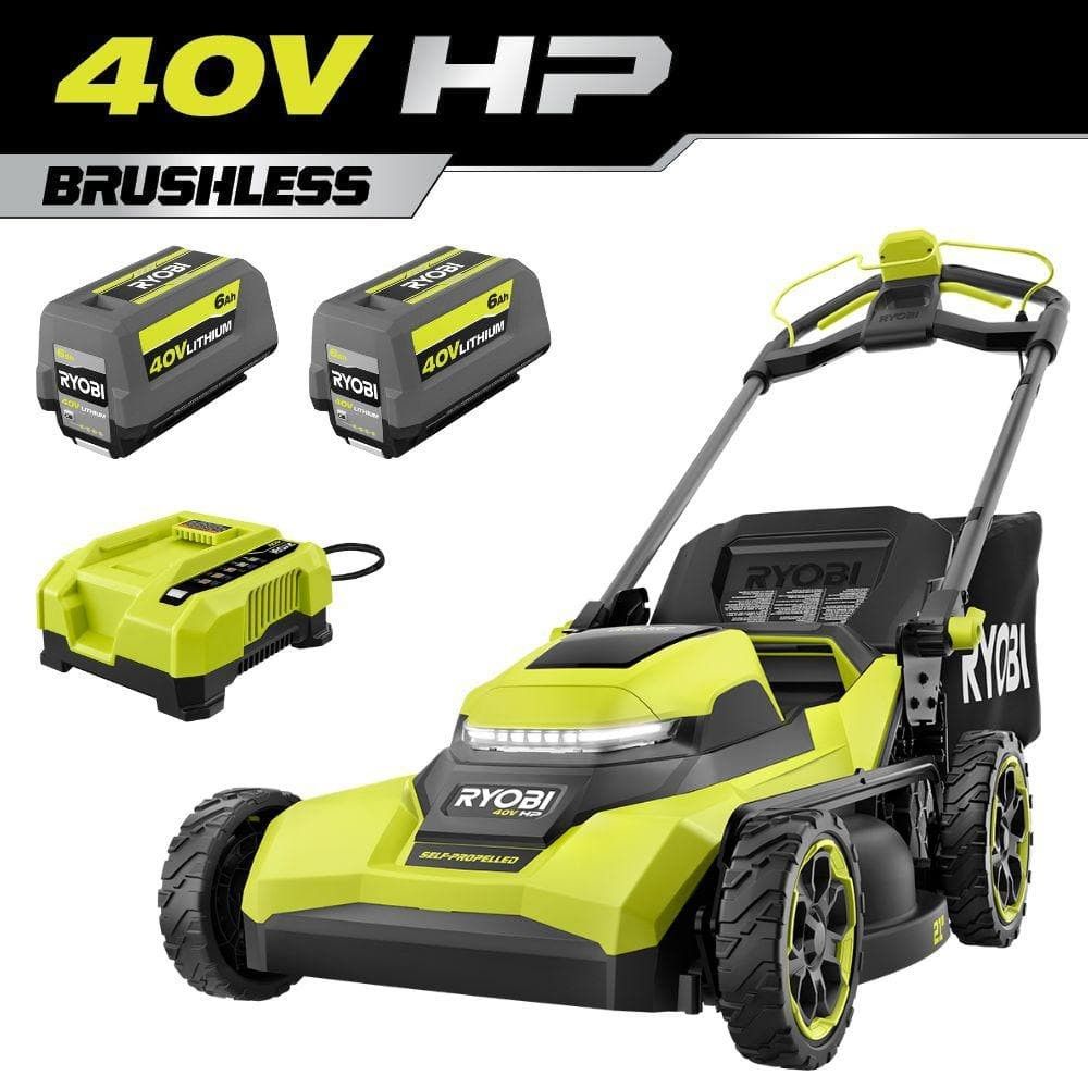 40V HP Brushless 21 in. Cordless Battery Walk Behind Self-Propelled Lawn Mower with (2) 6.0 Ah Batteries and Charger
