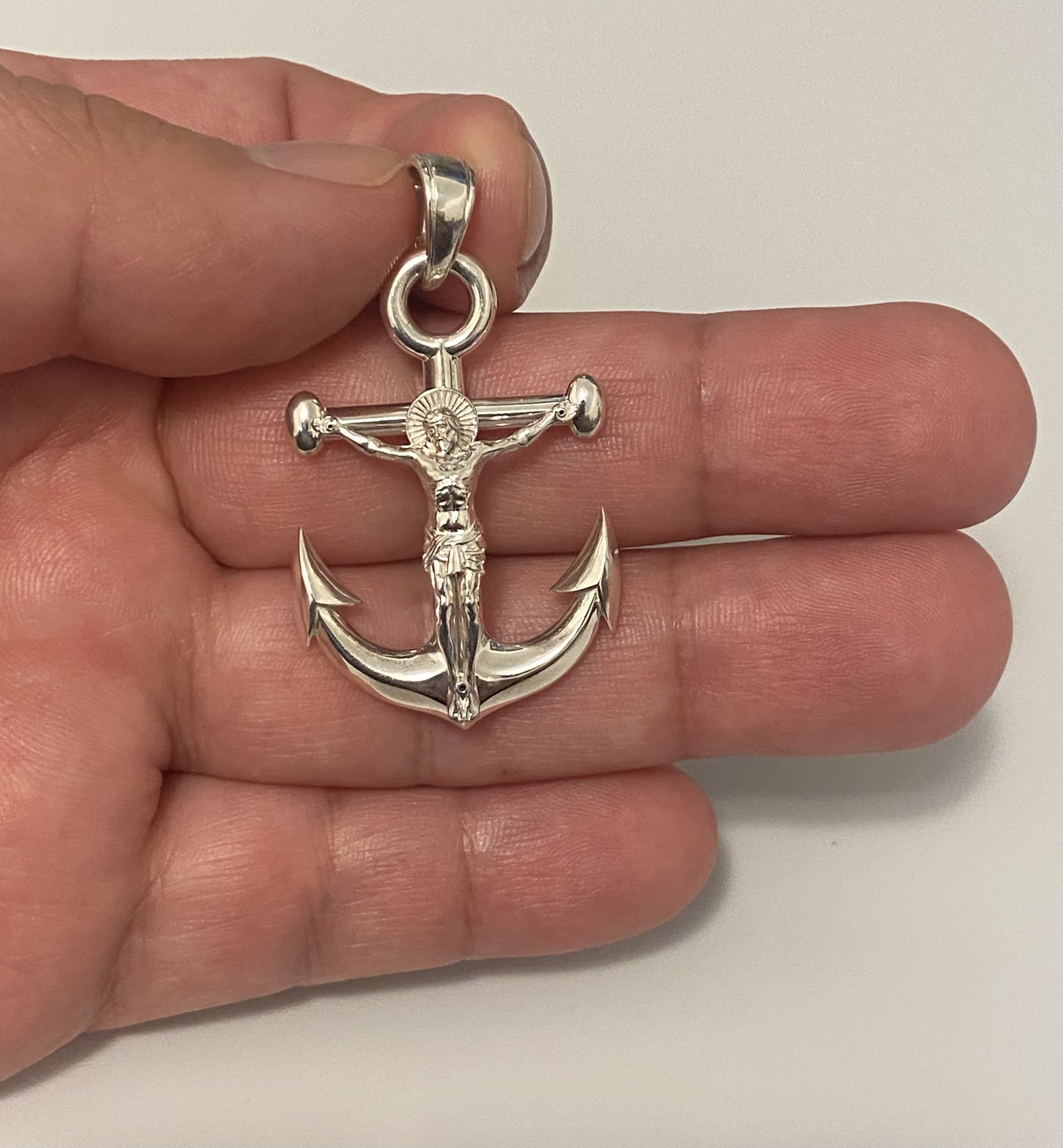 Anchor Jesus Cross 925 Silver