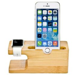 iPhone and Apple Watch Wood Charger Dock