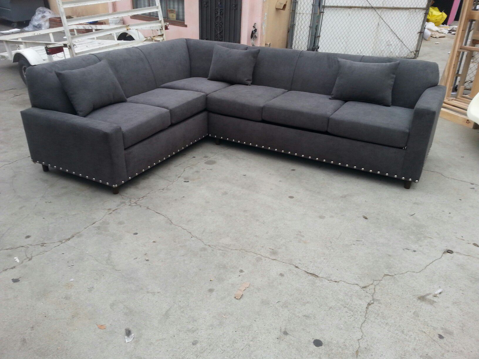 NEW 7X9FT ANNAPOLIS GRANITE FABRIC SECTIONAL COUCHES