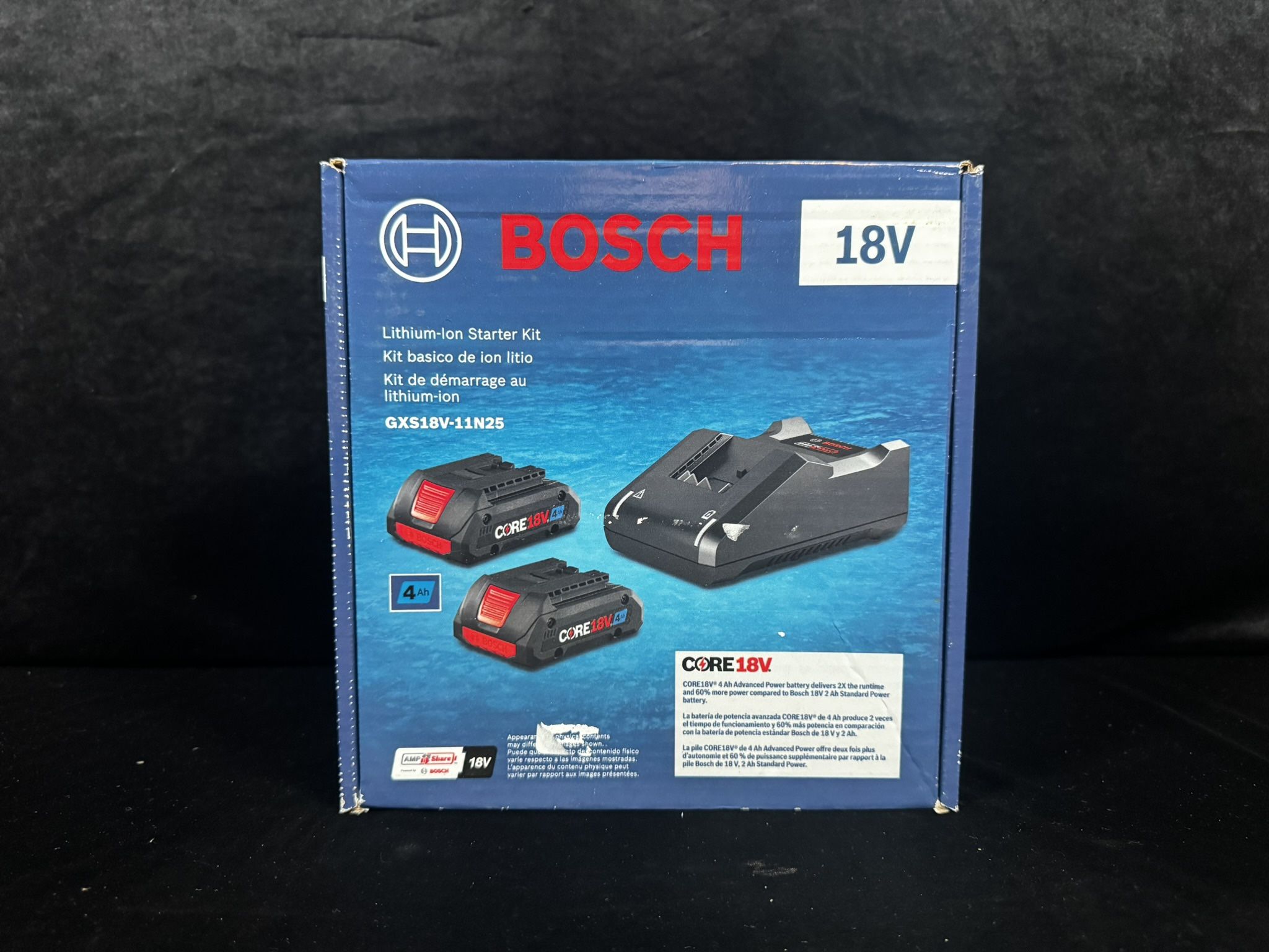 BOSCH 18- Volt 2 Pack Lithium- 4 Ah Battery Kit(Charger Included)