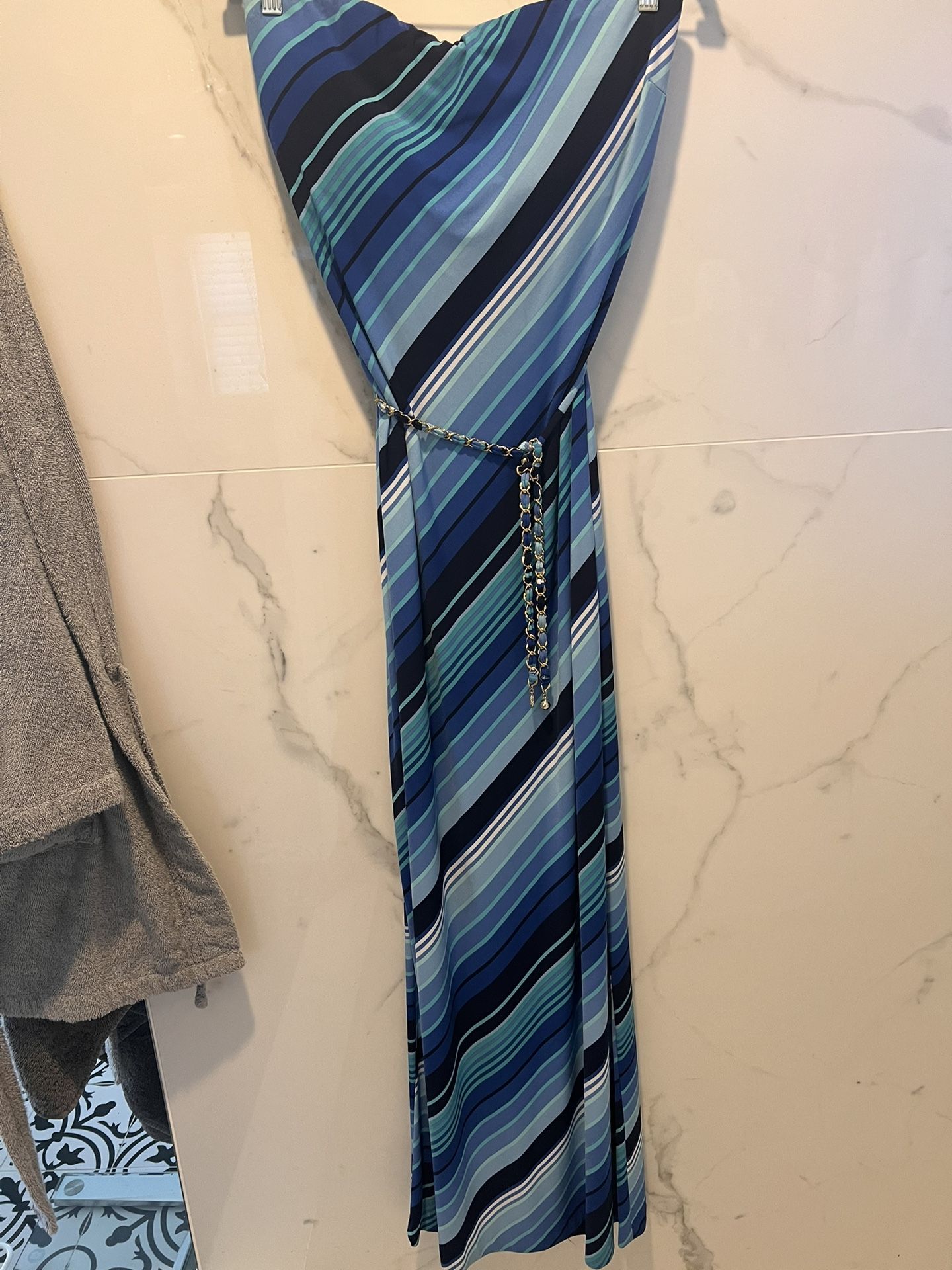 Maxi Blue Stripped Summer Dress