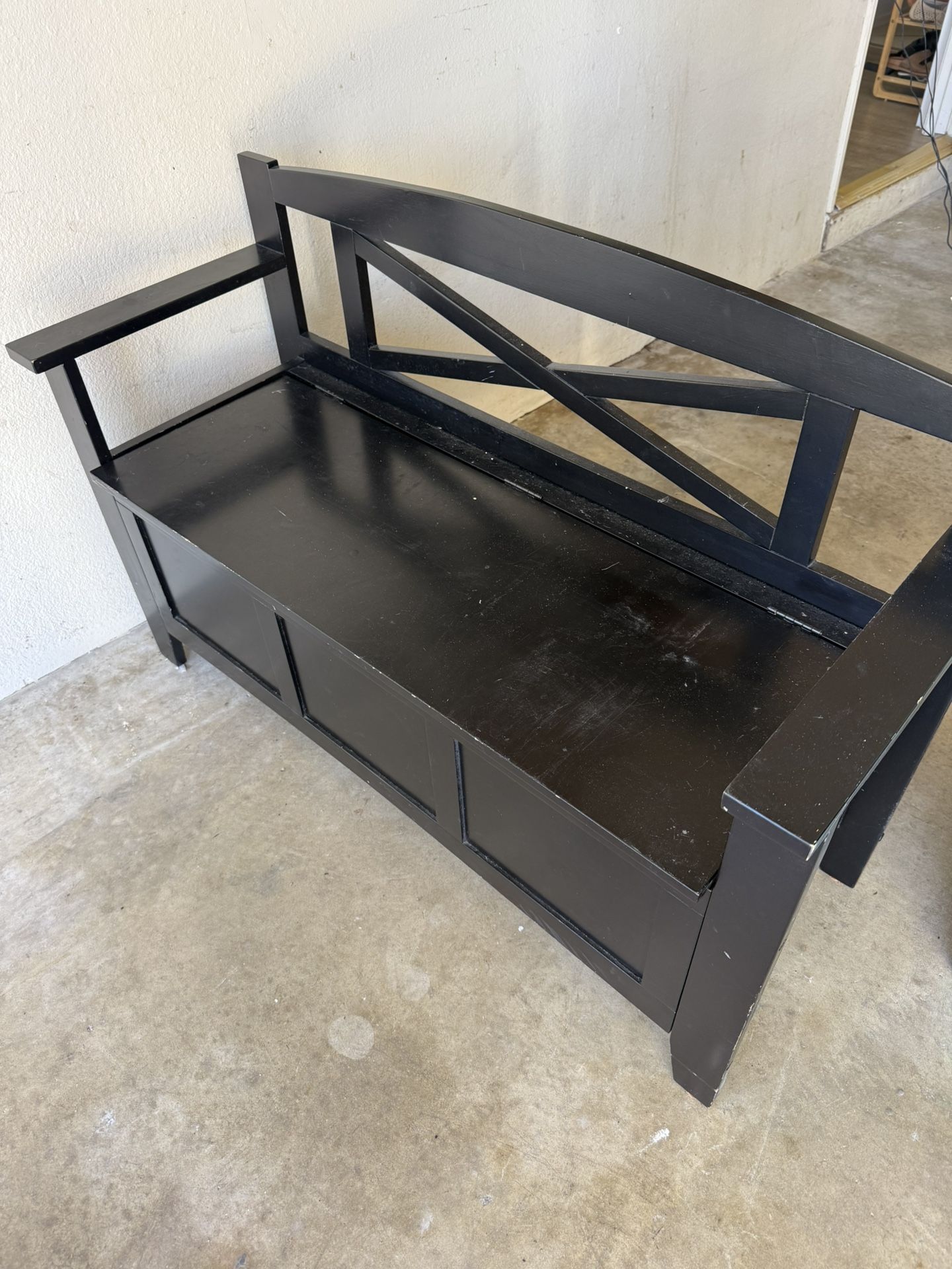 Black Bench With Storage 