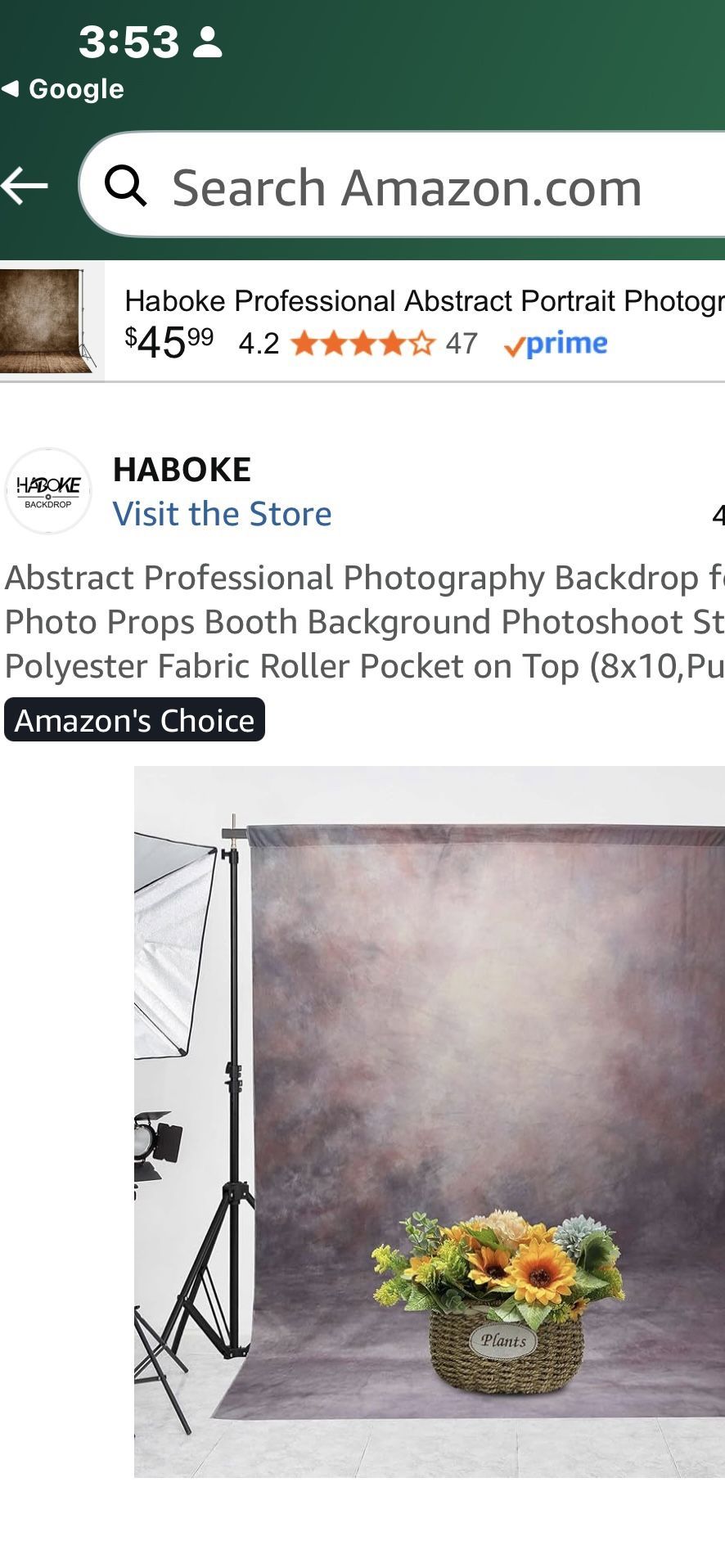 HABOKE Photo Props Booth Background Photoshoot St Polyester Fabric Roller Pocket on Top , Choice Plants