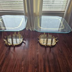 Glass/Gold Side Tables