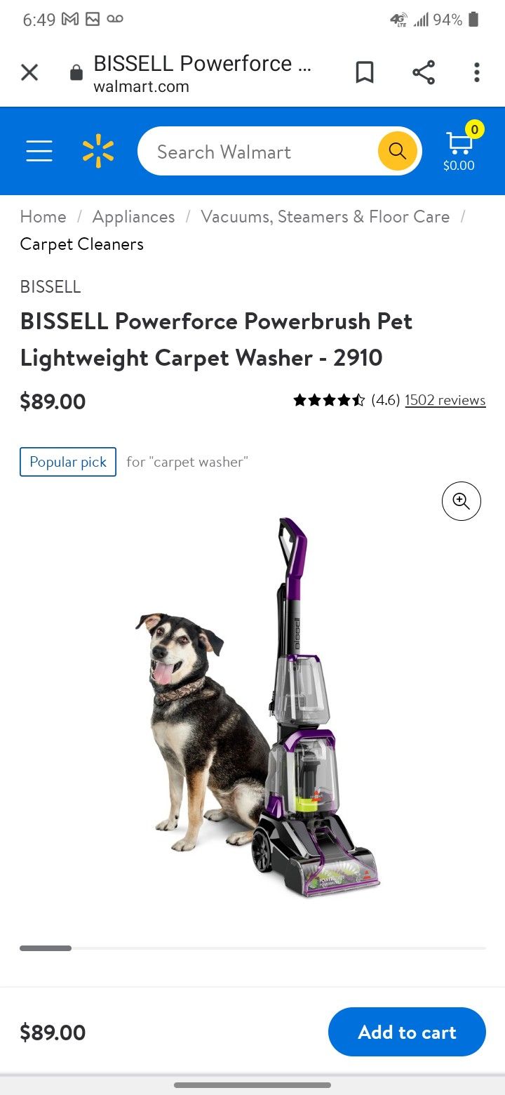 Bissell Powerforce Pet Pro Carpet Shampooer