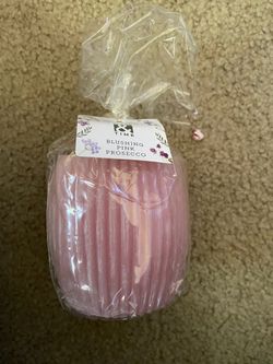 Place & Time Blushing Pink Prosecco Ridged Pillar Candle