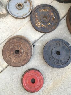 Assorted standard weights plates 70 lbs