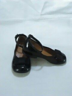 Baby girl toddler Buster Brown black patent leather Mary Jane with ankle strap dress shoes size 5 1/2
