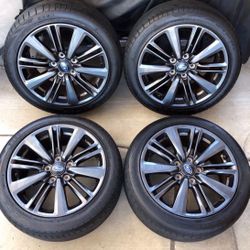 Set 4 Wheels Rims Tires SUBARU WRX 17" OEM ENKEI. Should fit WRX years 2015 to 2021 with 5X114.3 Bolt Pattern. Good Matching Tires 235/45ZR17!