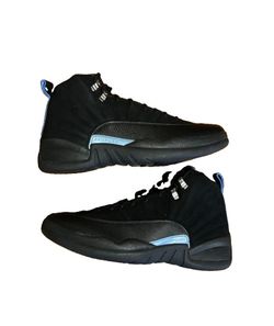Air Jordan 12 Retro Nubuck 2009 - Size 12 - 130690-018 - Black / University Blue - New No Box