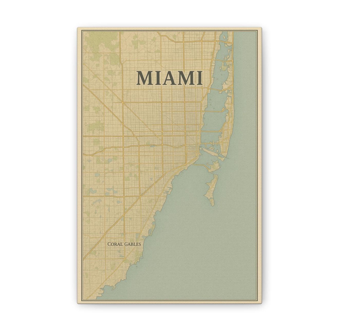 Miami Canvas Map 8x12