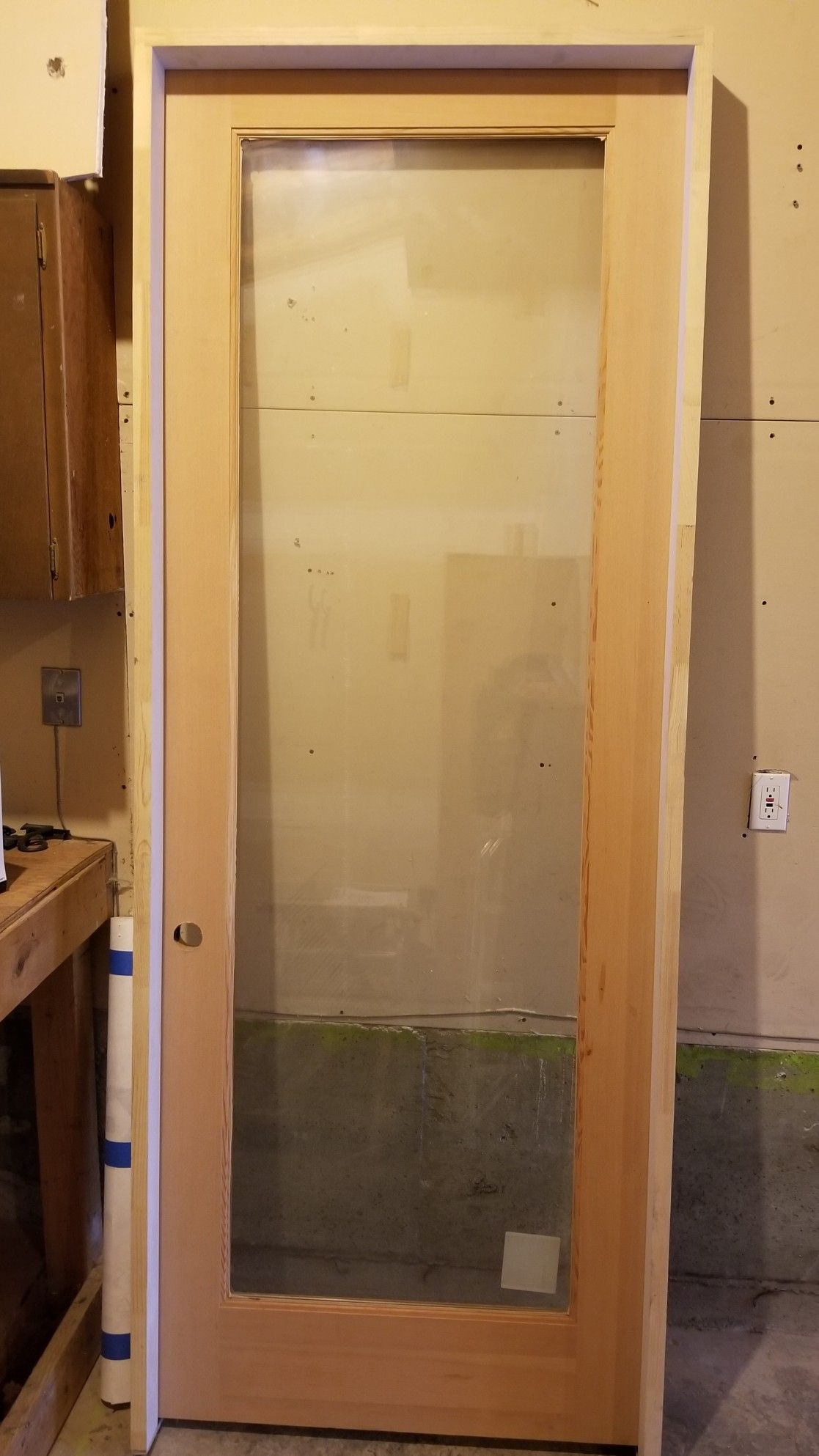 8' × 3' Clear Fir Door. 1 3/4" thick. 4 13/16" jamb. Insulated Glass